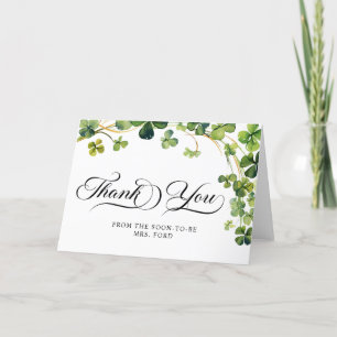 Carte De Remerciements Lucky in Love Fête des mariées Shamrock vert