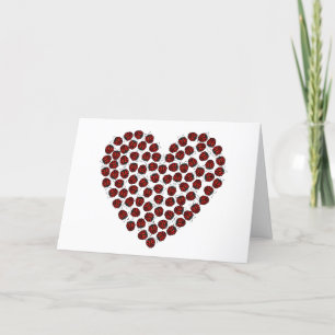 Carte De Remerciements Lucky in Love Ladybird Heart Valentine's Day
