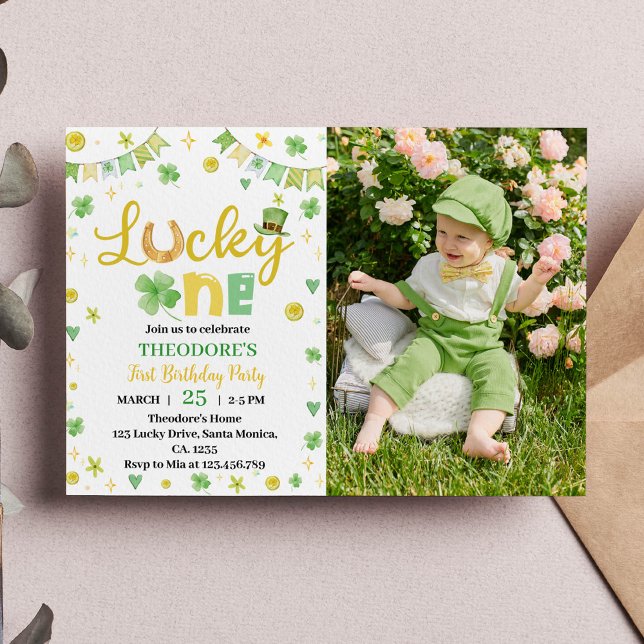 Carte De Remerciements Lucky One St Patrick Day Anniversaire Photo Invita (Créateur téléchargé)