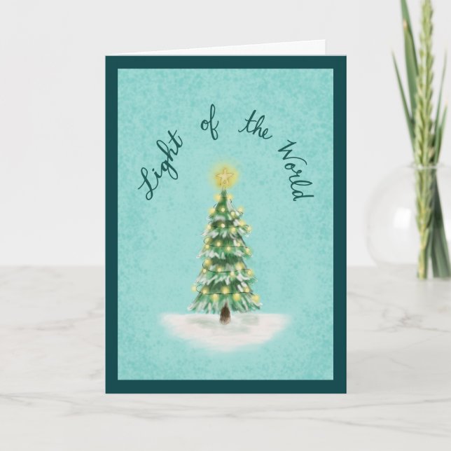 Carte De Remerciements Lumière du monde Noël (Devant)