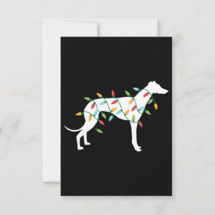 Carte De Remerciements Lumières de Noël greyht t cadeaux mignons chien am