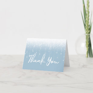 Carte De Remerciements Lumières modernes Dusty Bleu Blanc Doux 16