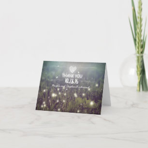 Carte De Remerciements lumières nocturnes lucioles mariage fantaisiste me