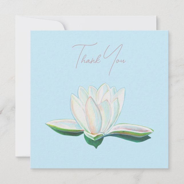Carte De Remerciements Lumineuse de lotus blanc (Devant)