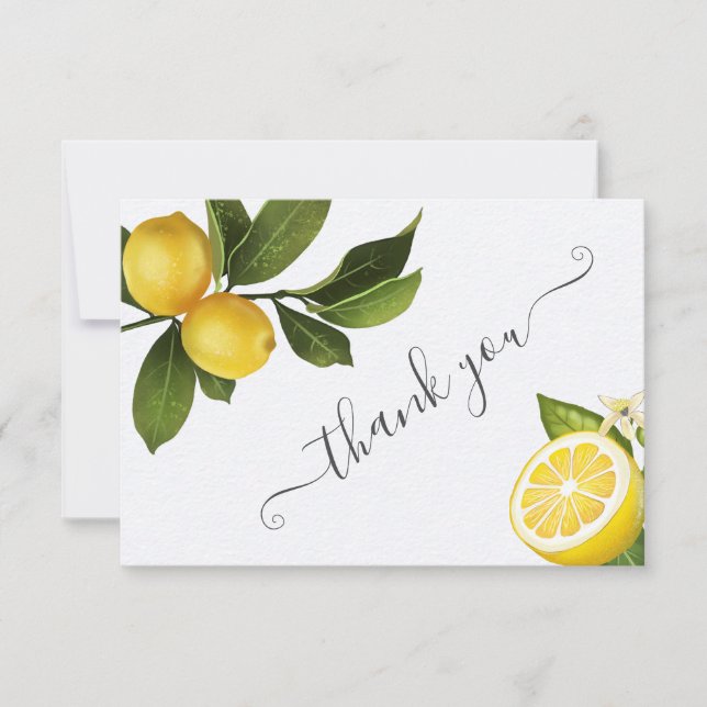 Carte De Remerciements Lunch de mariage Citron Citrus Moderne  (Devant)