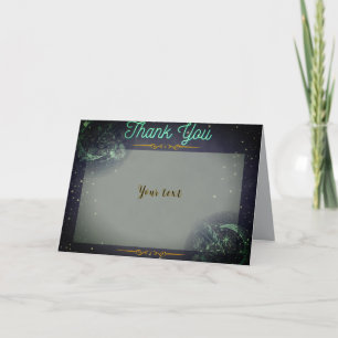 Carte De Remerciements Lune turquoise