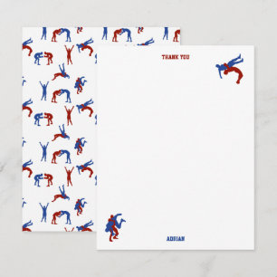 Carte De Remerciements Lutte Gréco-Romaine Freestyle Nom personnalisé
