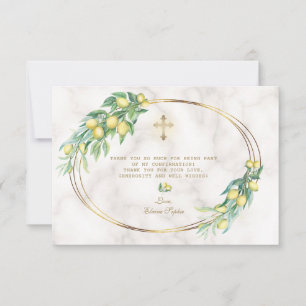 Carte De Remerciements Luxe Blush Floral Gold Marble Girl Confirmation