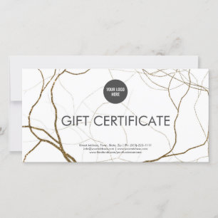 Carte De Remerciements Luxe Design Certificat cadeau Roots Plantes d'or