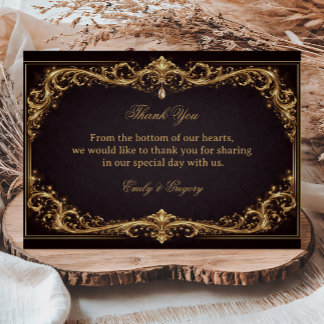 Carte De Remerciements Luxueux scintillement doré orné