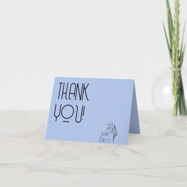 Carte De Remerciements Lys de la Vallée II Lumière Bleu Solid Personnalis (Devant)