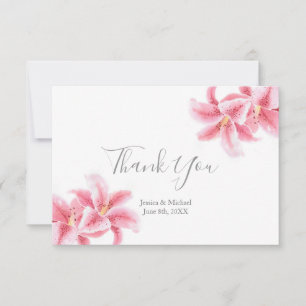 Carte De Remerciements Lys Stargazer Rose