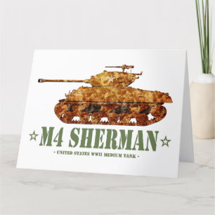 Carte De Remerciements M4 Sherman Deux 2ÈME GUERRE MONDIALE américains à 