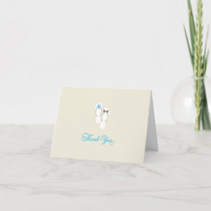 Carte De Remerciements M. Et Mme Flip Flops Blue Daisies Beach Mariage