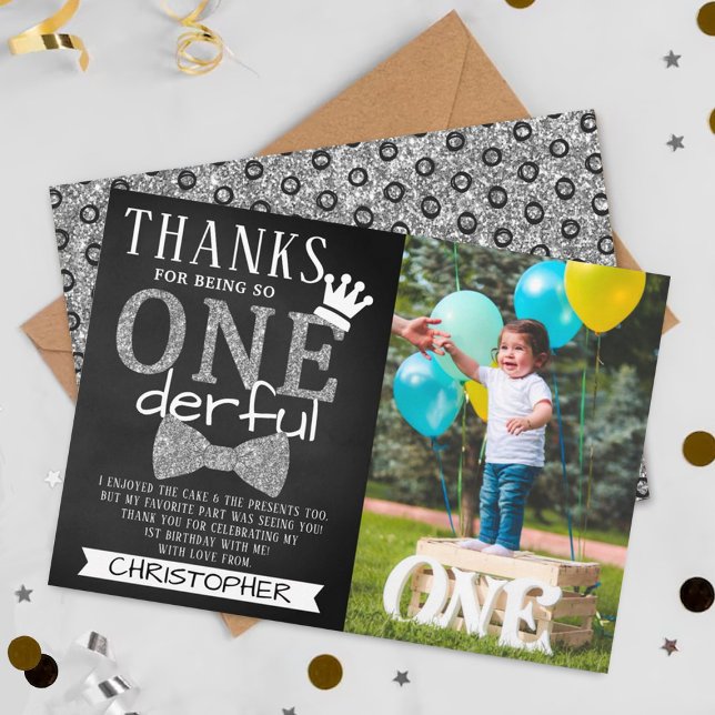 Carte De Remerciements M. ONEderful 1st Birthday Photo (Créateur téléchargé)
