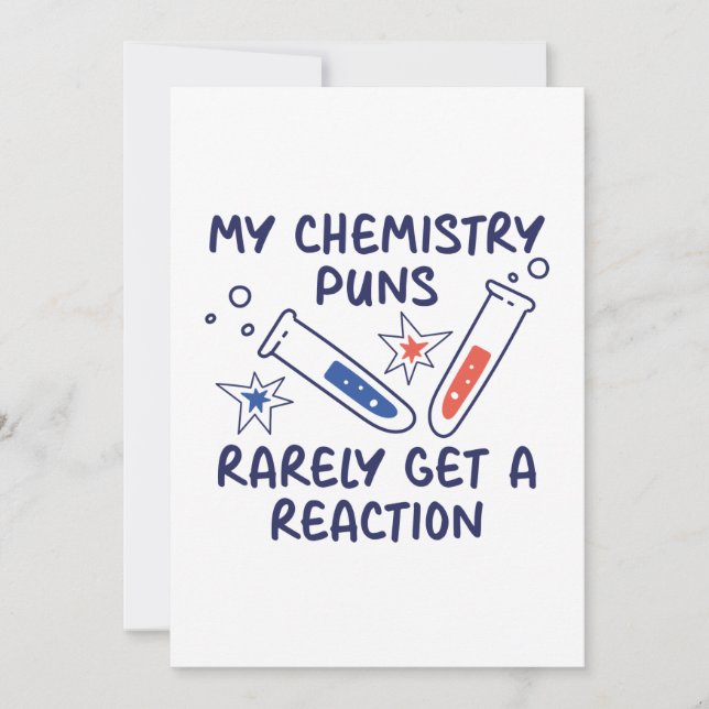 Carte De Remerciements Ma Chimie Puns Rarement Obtenir Une Réaction (Devant)