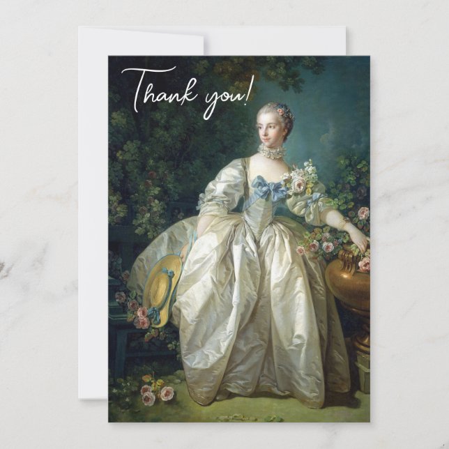 Carte De Remerciements Madame Bergeret 1766 Boucher Félicitations (Devant)