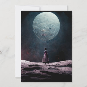 Carte De Remerciements Madame papillon sur la lune