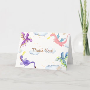 Carte De Remerciements Magic Fairytale Baby shower Dragon Magique