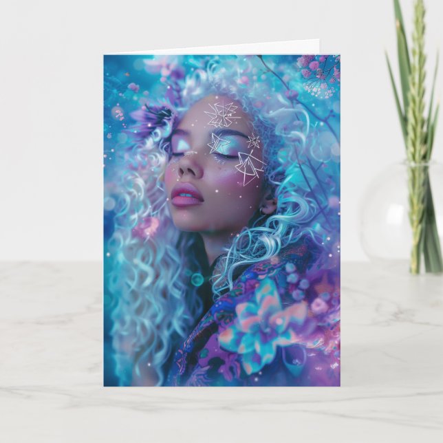 Carte De Remerciements *~* Magical Curly cheveux femme Spirituelle SC4 BL (Devant)
