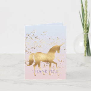 Carte De Remerciements Magical Gold Unicorn