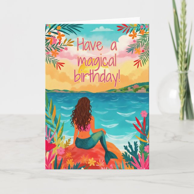 Carte De Remerciements Magical Mermaid Birthday Card (Devant)