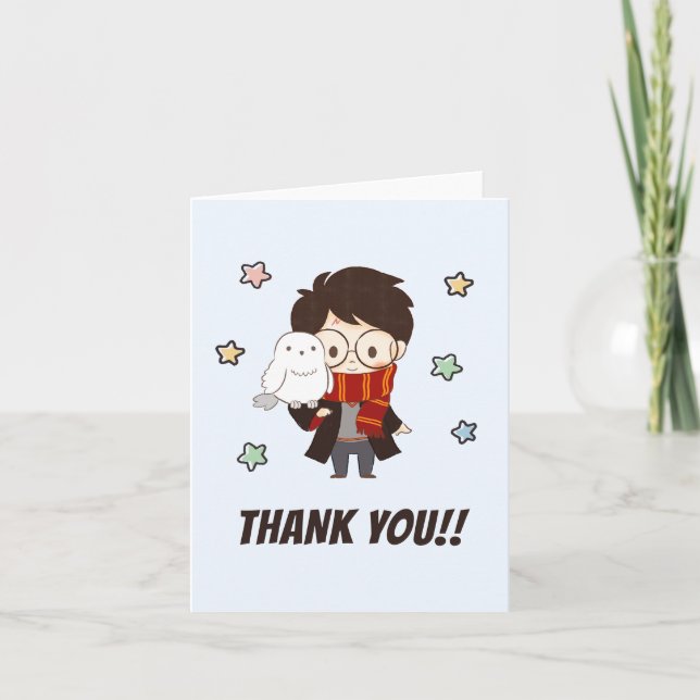 Carte De Remerciements Magique Anniversaire HARRY POTTER™ et Poudlard (Devant)