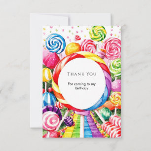 Carte De Remerciements Magique Pastel Candyland Anniversaire