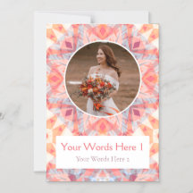 Carte de remerciements magnétique du Mariage Rose