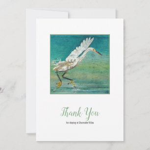 Carte De Remerciements Magnifique Egret Coastal Beach Art Vacances Locati