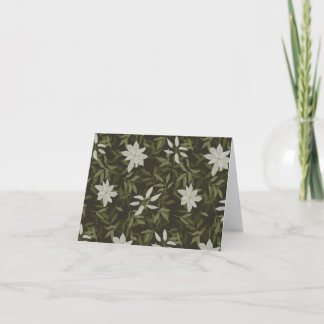 Carte De Remerciements Magnolia et feuilles verts sur noir