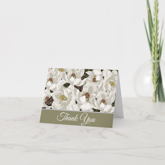 Carte De Remerciements Magnolia fleurit (Devant)