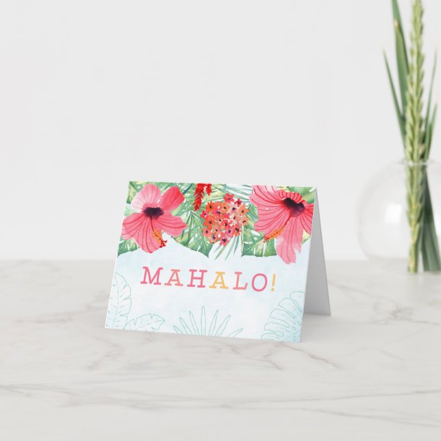 Carte De Remerciements mahalo greetincard, mahalo stationery (Devant)