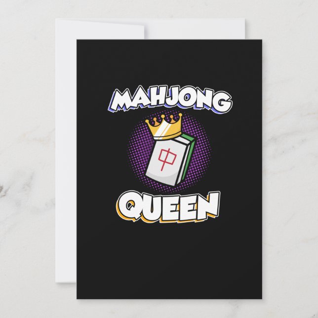Carte De Remerciements Mahjong Queen Jeu Mahjong Joueur Jeux Graphique (Devant)
