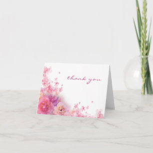 Carte De Remerciements Main de remerciement écriture aquarelle fleurs élé