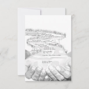 Carte De Remerciements mains, rivière, prière espagnole