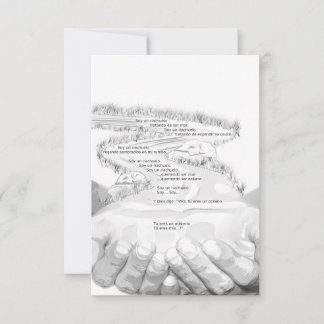Carte De Remerciements mains, rivière, prière espagnole