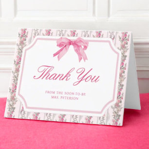 Carte De Remerciements Maison de l'amour à ruban rose Coquette douche de 
