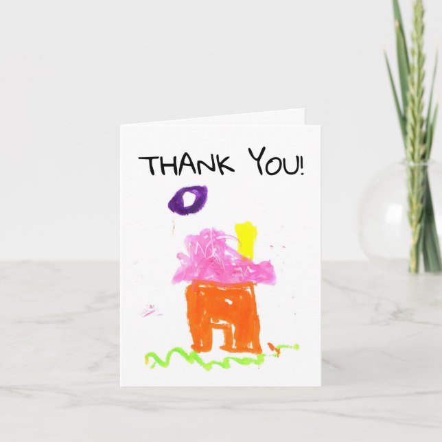 Carte De Remerciements Maison pour enfants Dessin Remerciement client imm (Devant)