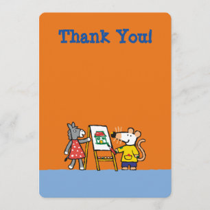 Carte De Remerciements Maisy et peinture pointillée à l'école maternelle