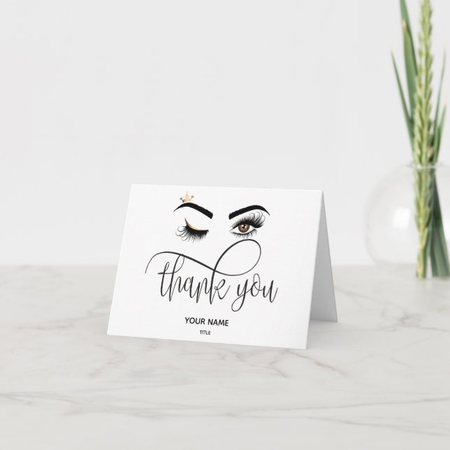 Carte De Remerciements Makeup artist Wink Eye Beauty Salon Lash Extension (Devant)