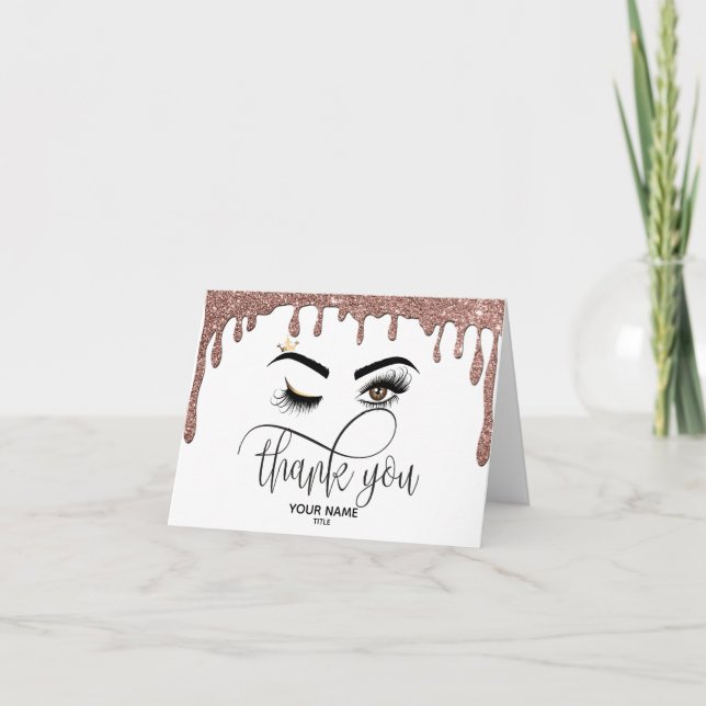 Carte De Remerciements Makeup artist Wink Eye Beauty Salon Lash Extension (Devant)