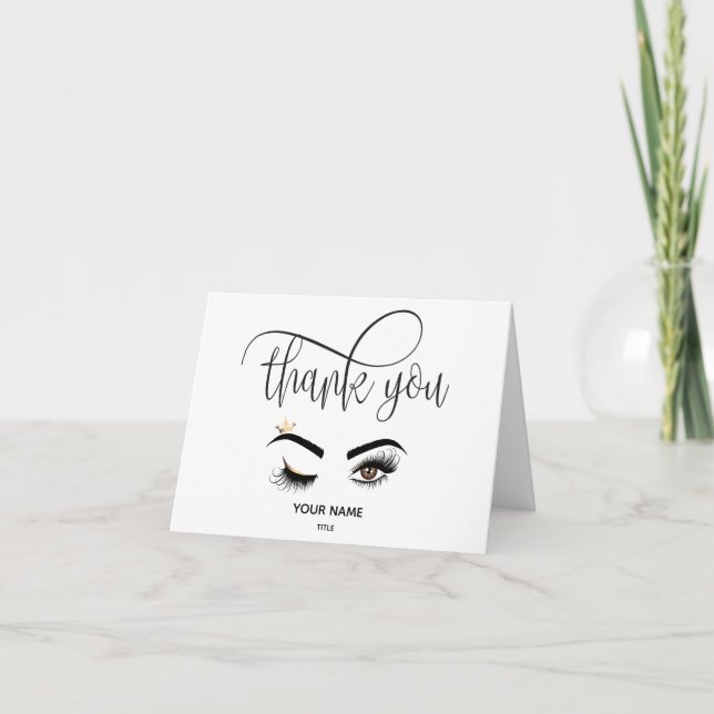 Carte De Remerciements Makeup artist Wink Eye Beauty Salon Lash Extension (Devant)
