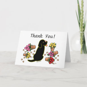 Carte de remerciements malicieux Black Labrador