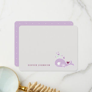 Carte De Remerciements Maman Baleine Mignonne Violette Enceinte Baby Show