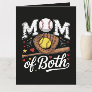 Carte De Remerciements Maman de softball de baseball de jour de match