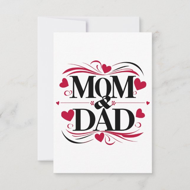 Carte De Remerciements Maman et papa meilleurs parents tous (Devant)