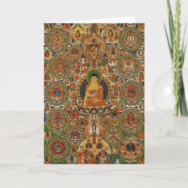 Carte De Remerciements Mandala complet peint bhoutanais (Devant)