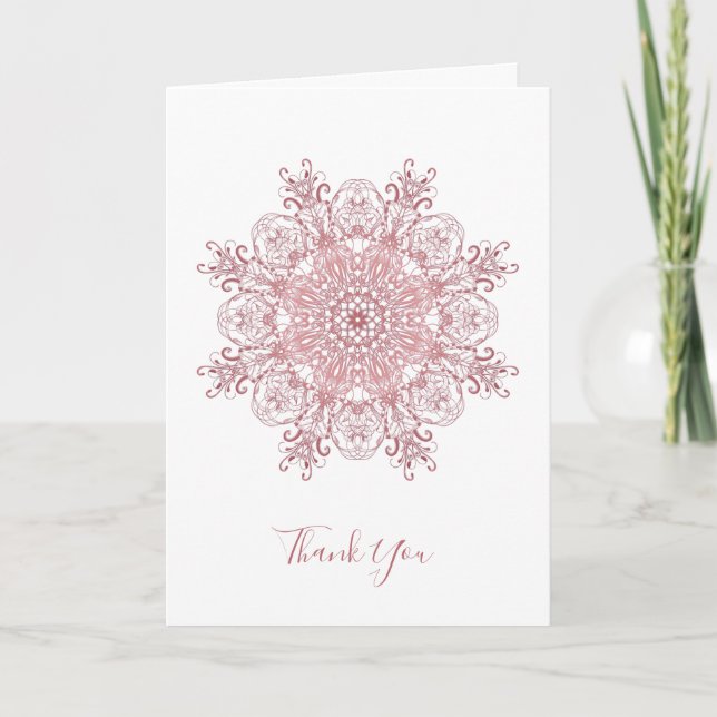Carte De Remerciements Mandala de corail floral (Devant)