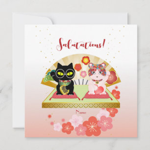 Carte De Remerciements Maneki Neko Lucky Poiluna